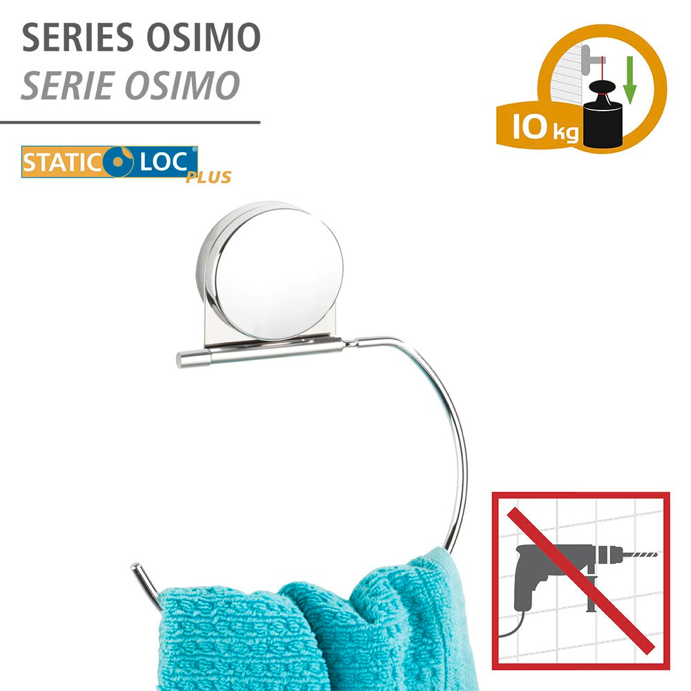 Håndklering Osimo metall uten boring Static-Loc® Plus bakside