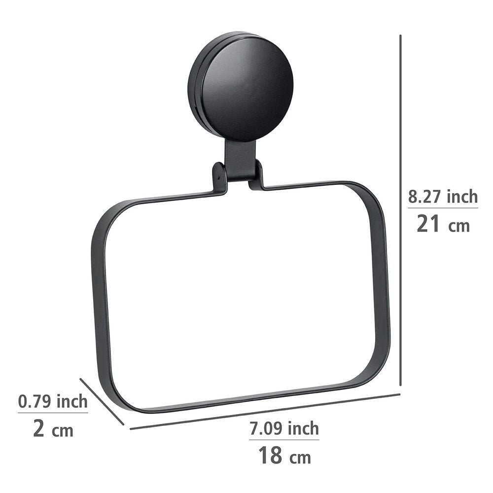 Håndklering Pavia svart metall uten boring Static-Loc® Plus montert på vegg
