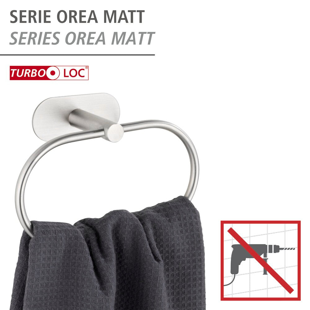 Håndklering rustfritt stål matt Orea Turbo-Loc® uten boring bakside