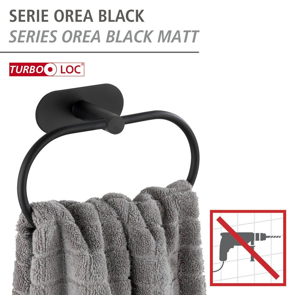 Håndklering rustfritt stål svart matt Orea uten boring - WENKO bakside