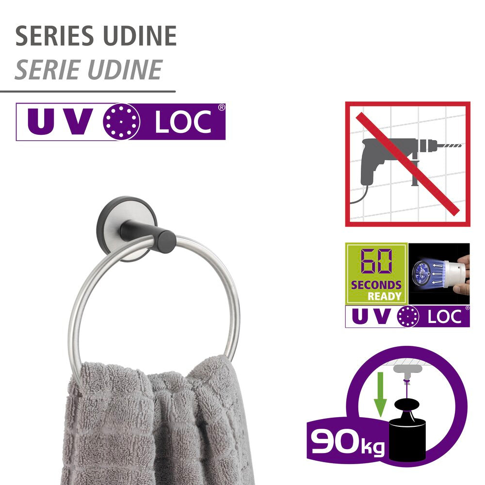 Håndklering rustfritt stål Udine uten boring UV-Loc® bakside