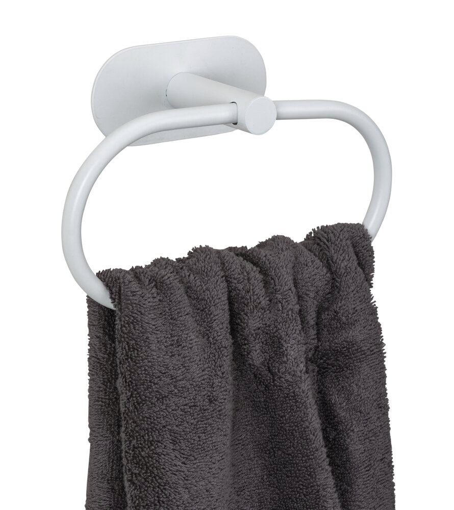 Håndklering Turbo-Loc® Orea hvit matt rustfritt stål i bademiljø
