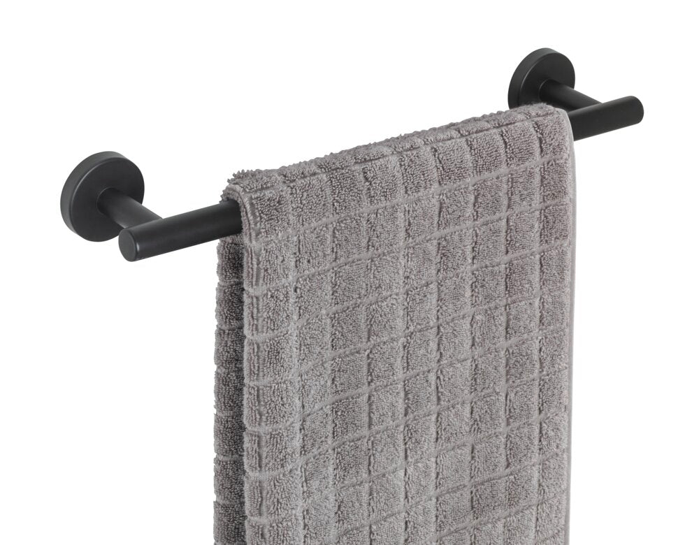 Håndklestang 40 cm svart matt rustfritt stål - Wenko forfra