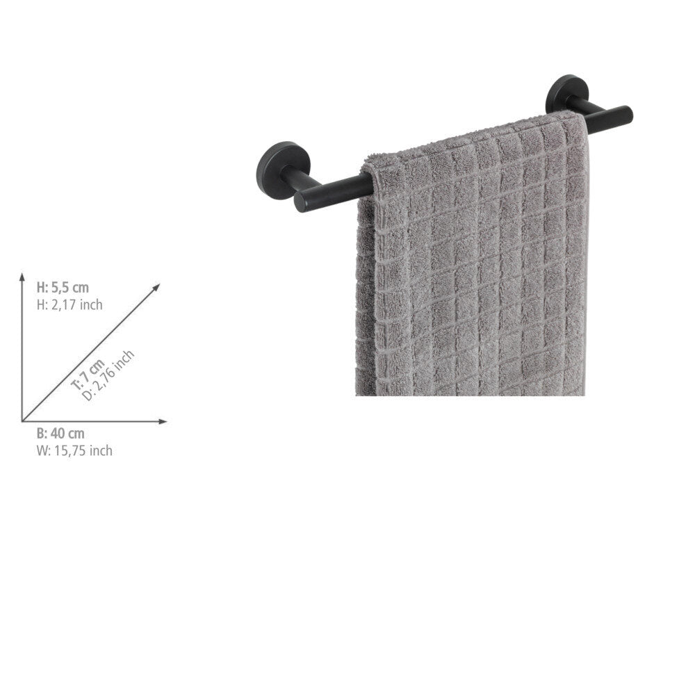 Detaljbilde av Håndklestang 40 cm svart matt rustfritt stål - Wenko