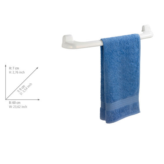 Håndklestang 60 cm plast hvit Pure-serien - Wenko montert