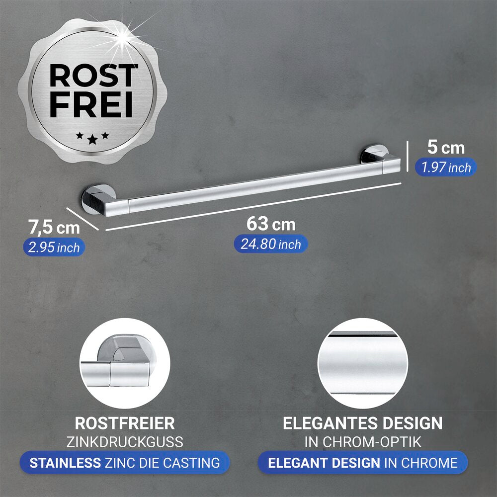 Detalj av Håndklestang 60 cm rustfritt stål krom UV-Loc®