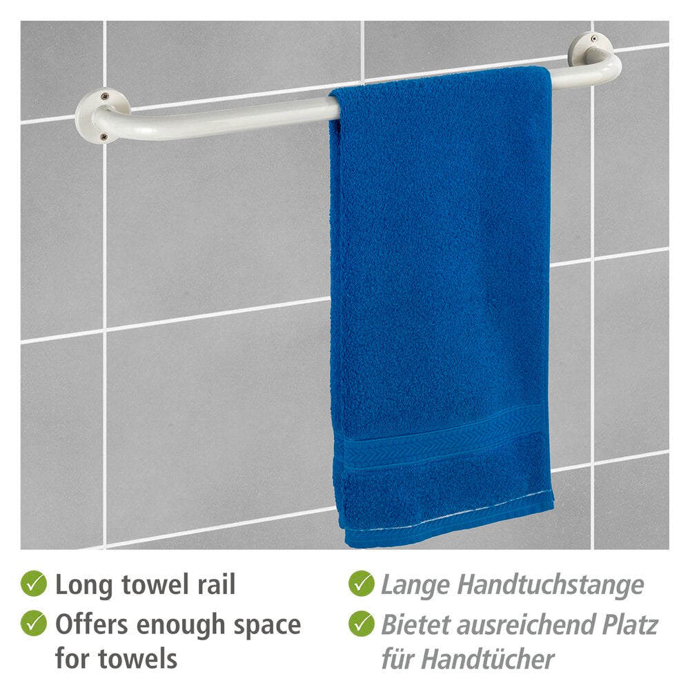 Håndklestang Basic 60 cm hvit rustfritt stål - WENKO bakside
