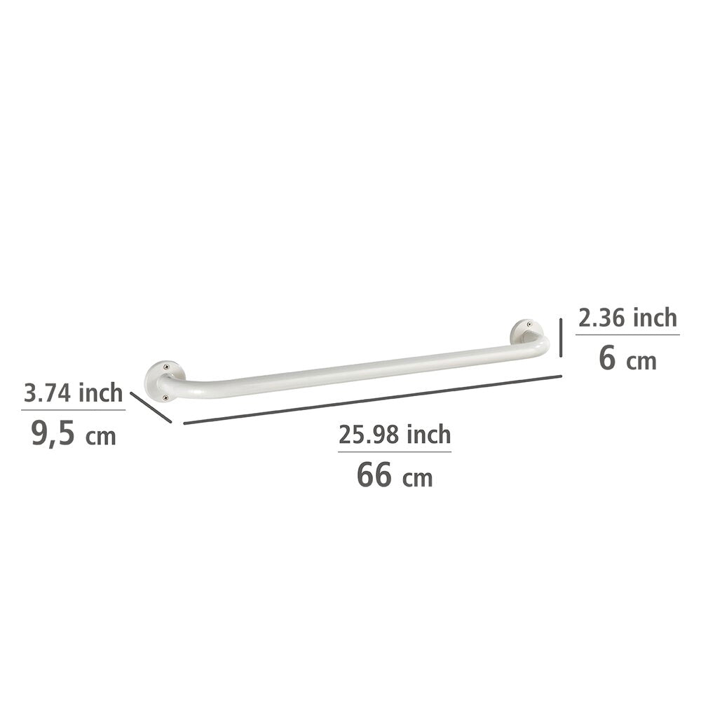 Montert Håndklestang Basic 60 cm hvit rustfritt stål - WENKO på bad