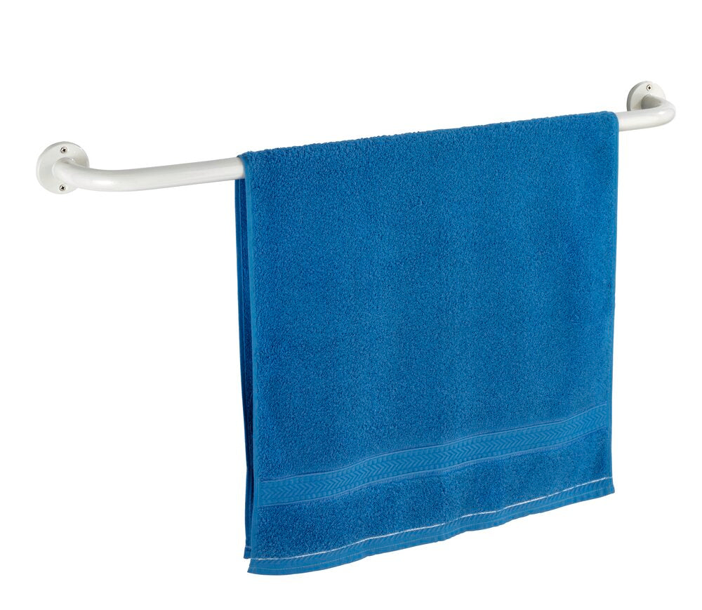 Håndklestang Basic 80 cm hvit rustfritt stål bakside