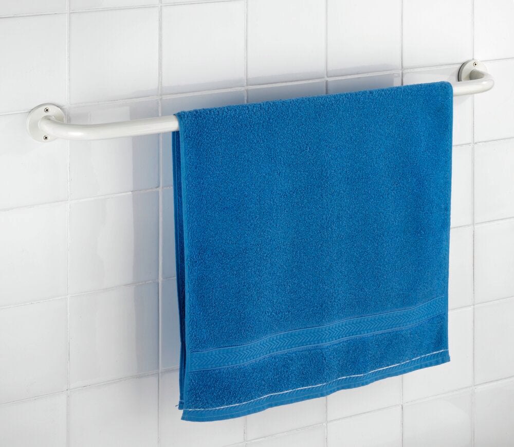 Montert Håndklestang Basic 80 cm hvit rustfritt stål på bad