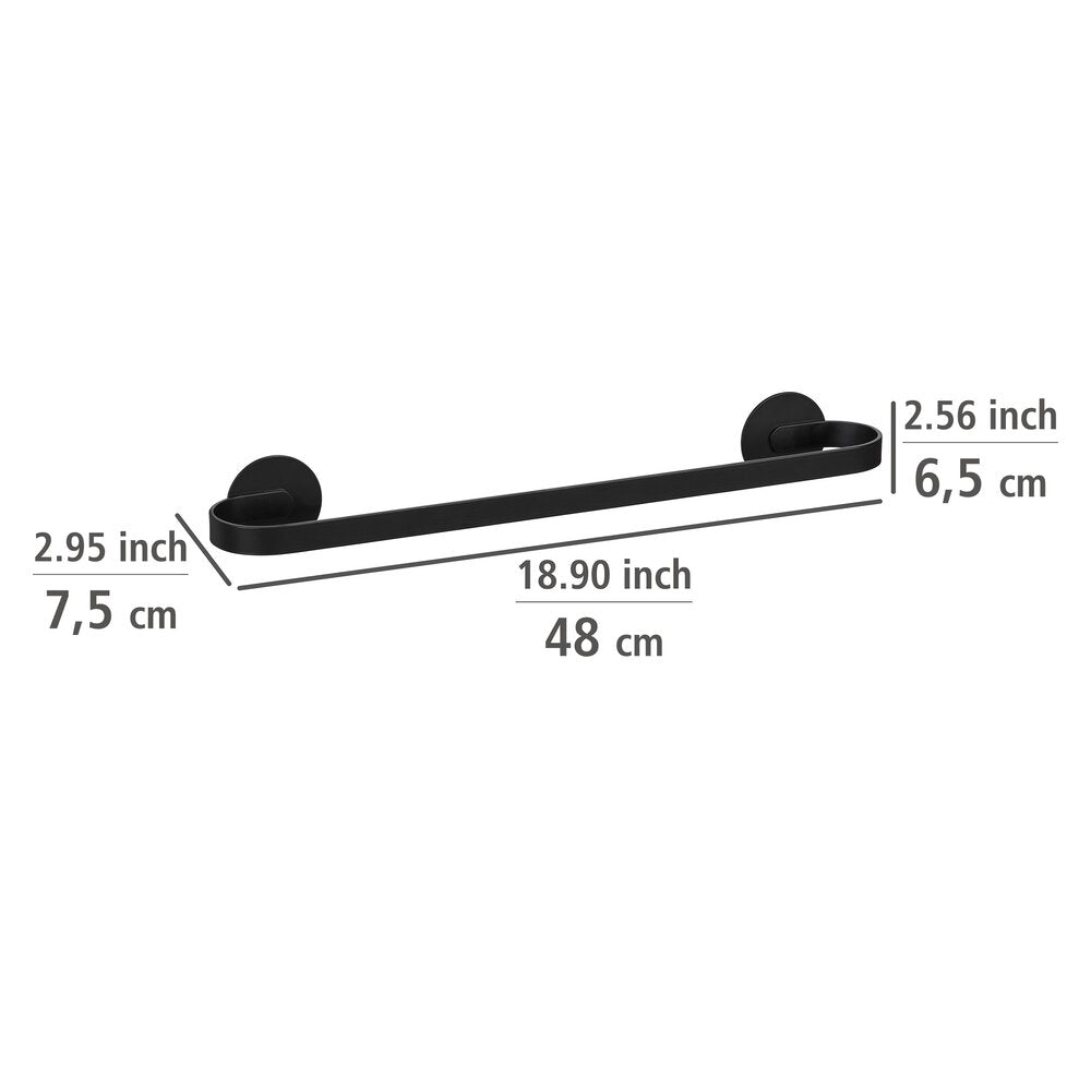 Montert Håndklestang Bivio svart matt 40 cm aluminium på bad