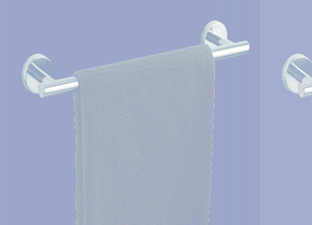 Håndklestang Bosio rustfritt stål blank 40 cm med håndklær