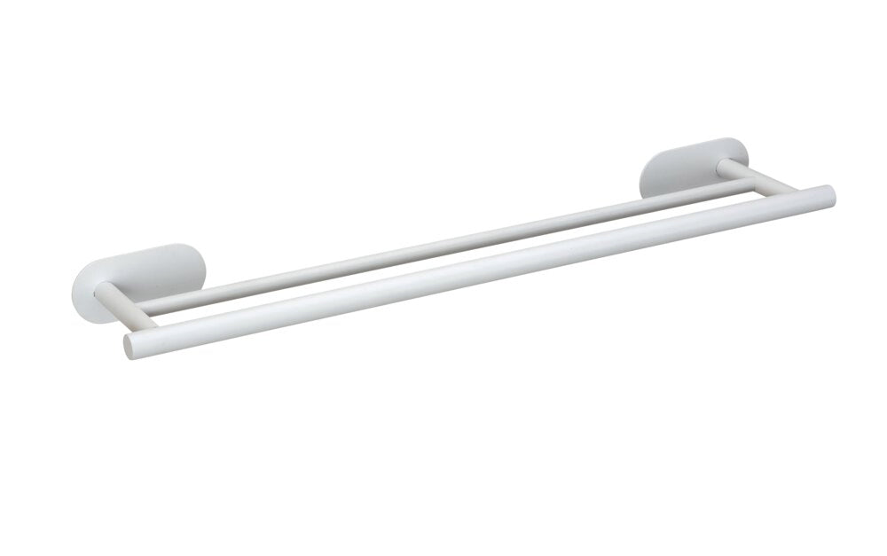 Håndklestang dobbel Turbo-Loc® Orea hvit matt 60 cm rustfritt stål forfra