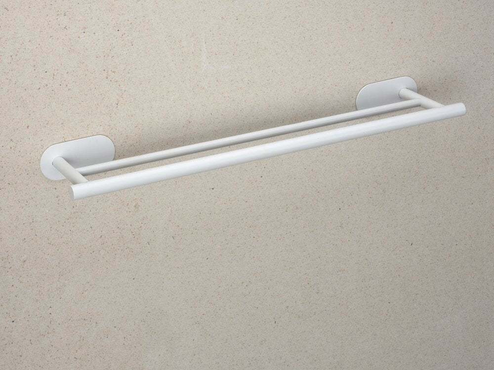 Montert Håndklestang dobbel Turbo-Loc® Orea hvit matt 60 cm rustfritt stål på vegg