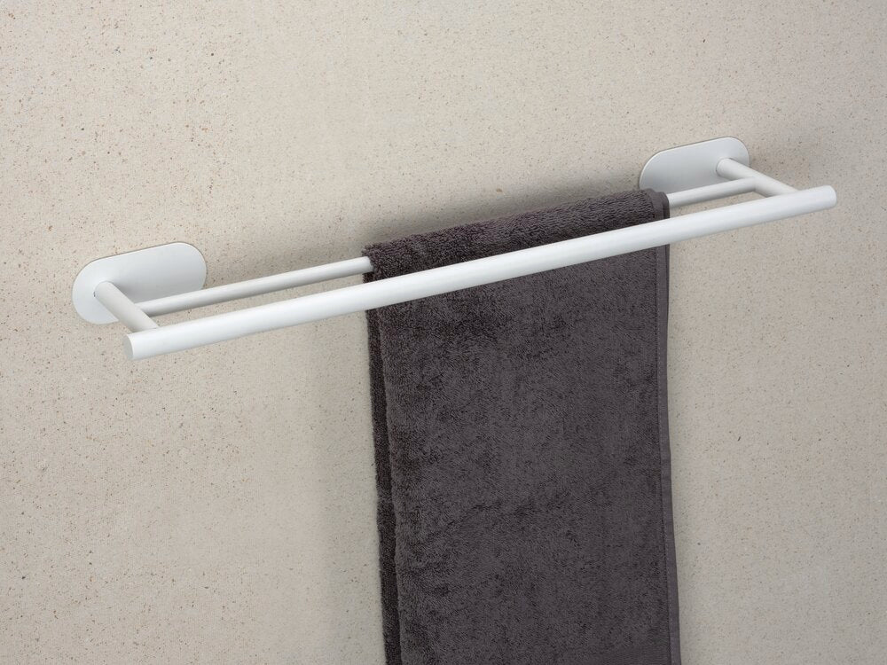 Håndklestang dobbel Turbo-Loc® Orea hvit matt 60 cm rustfritt stål sideprofil