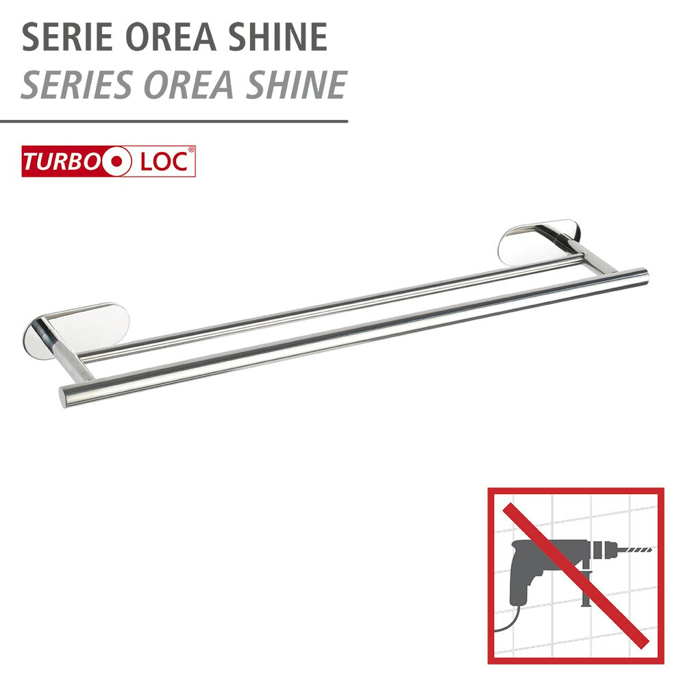 Håndklestang duo rustfritt stål Turbo-Loc® uten boring - WENKO bakside