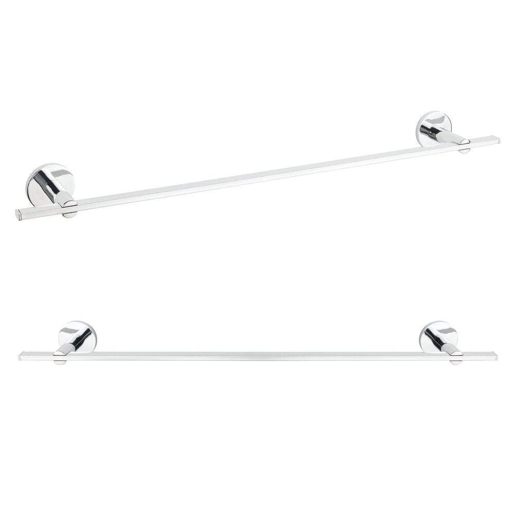 Håndklestang enkel Isera 60 cm rustfritt stål blank detalj av feste