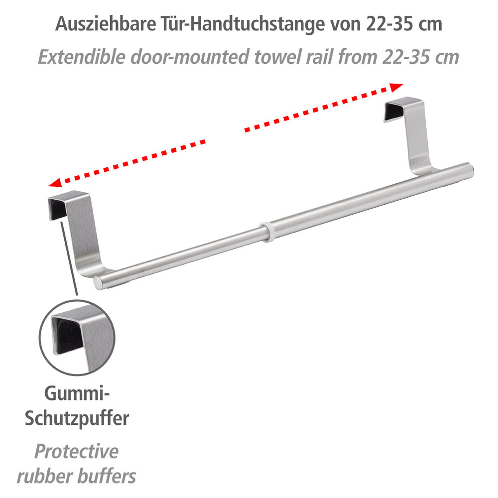 Håndklestang for dør teleskopisk 22-35 cm rustfritt stål Wenko bakside