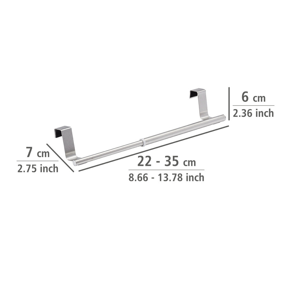 Montert Håndklestang for dør teleskopisk 22-35 cm rustfritt stål Wenko på dør