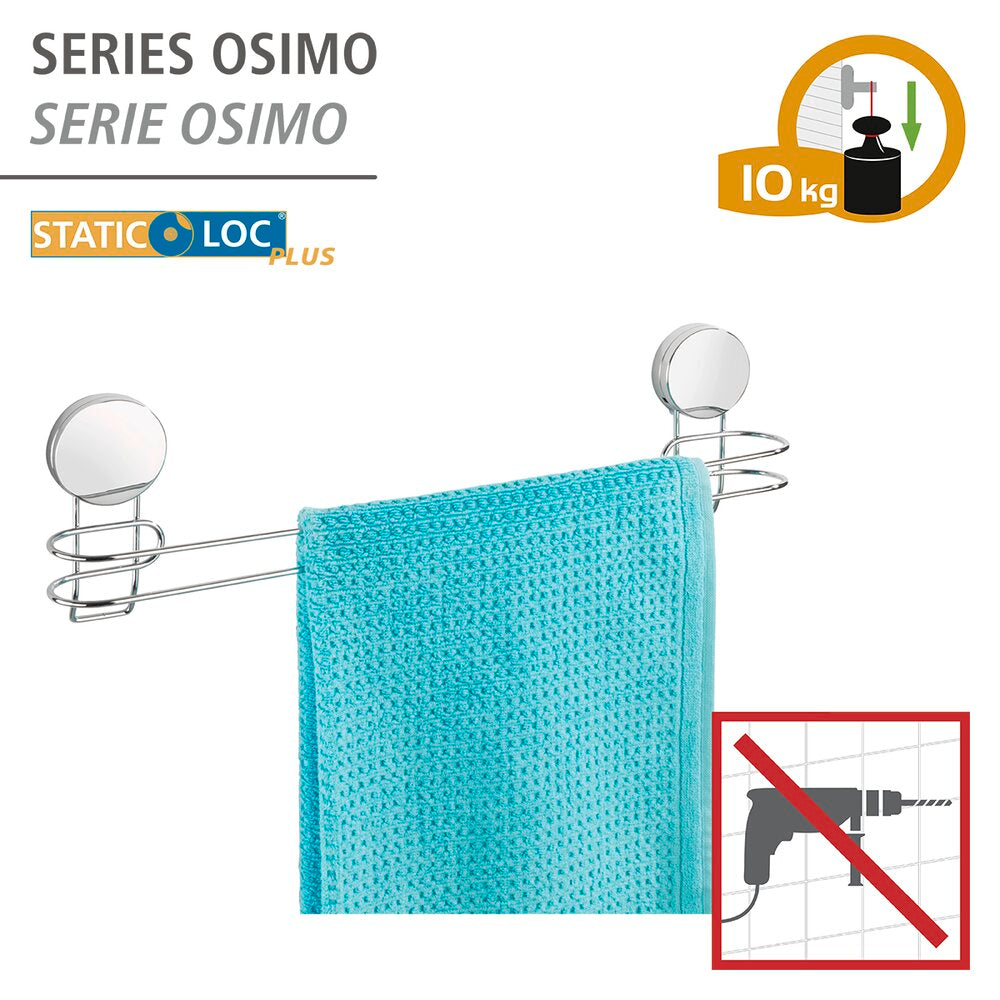 Håndklestang Osimo Static-Loc® Plus uten boring metall bakside