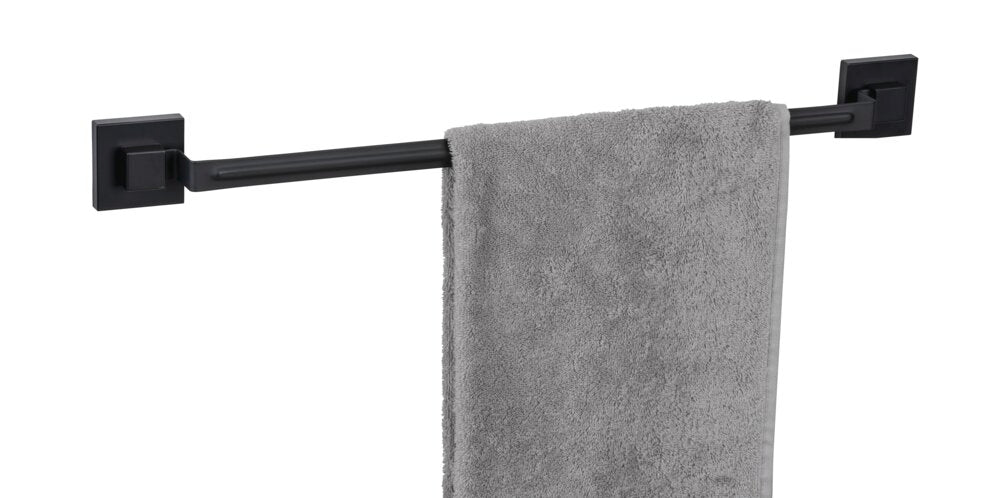 Håndklestang Quadro svart rustfritt stål Vacuum-Loc® forfra