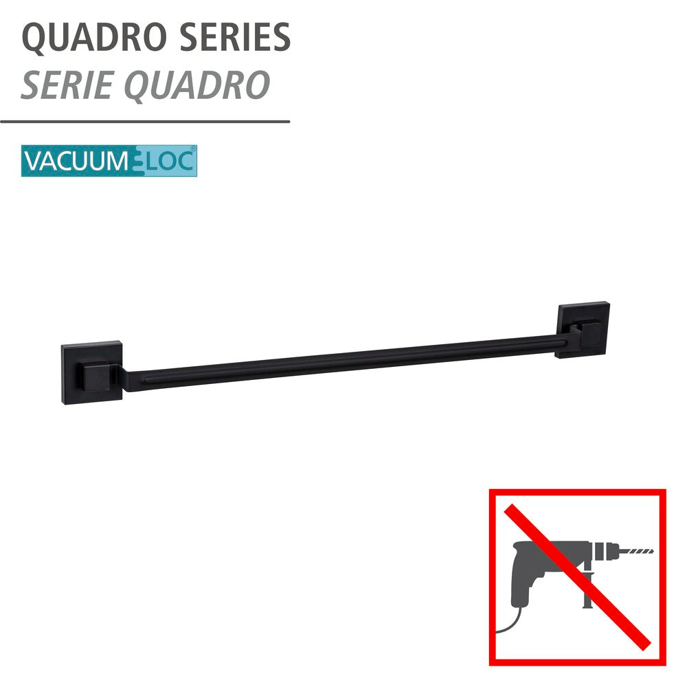 Håndklestang Quadro svart rustfritt stål Vacuum-Loc® bakside