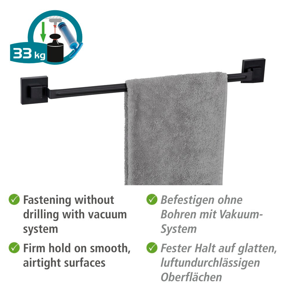 Detalj av Håndklestang Quadro svart rustfritt stål Vacuum-Loc®