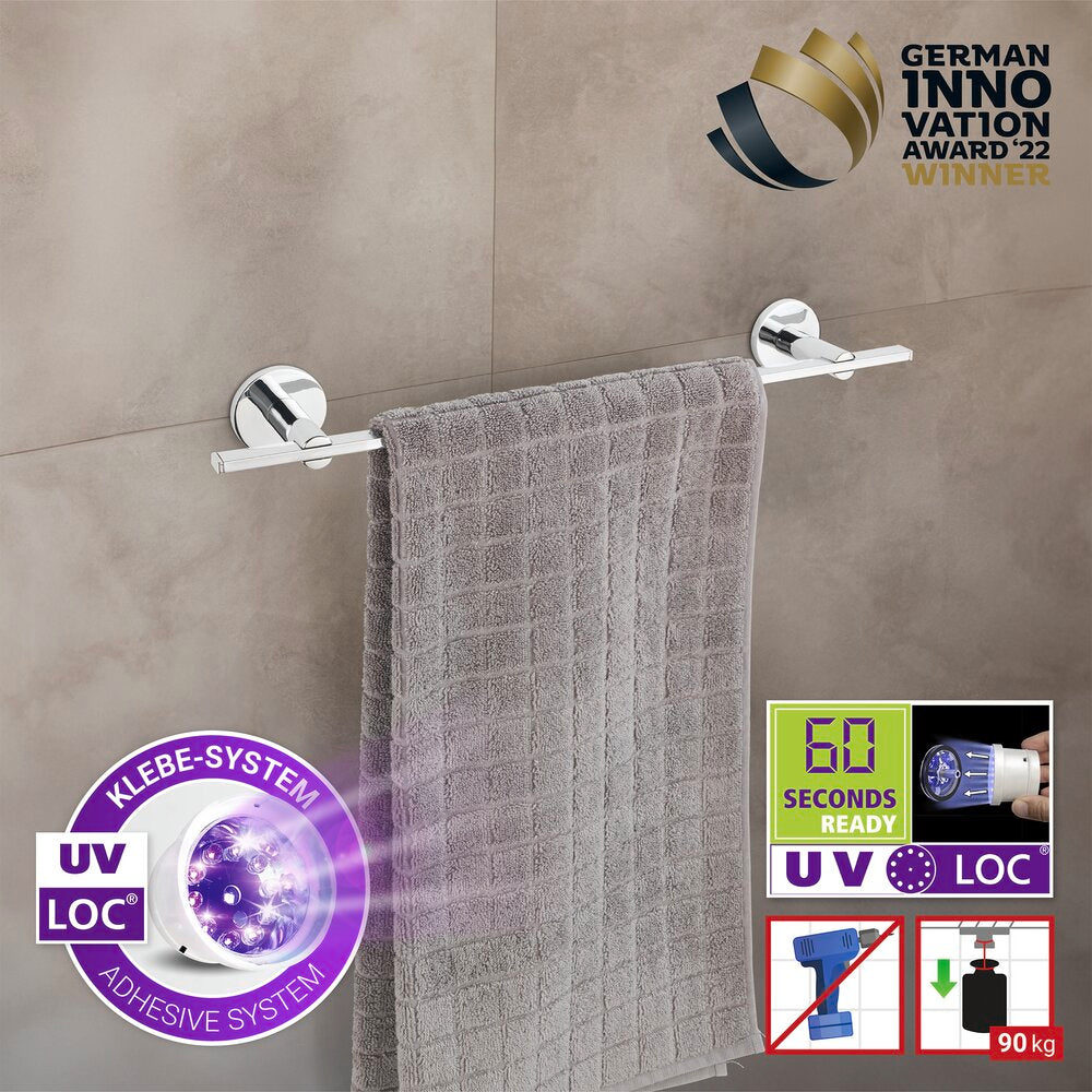 Håndklestang rustfritt stål 40 cm UV-Loc® borrefri bakside