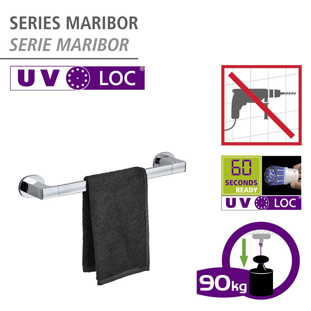 Detalj av Håndklestang rustfritt stål 40 cm UV-Loc® Maribor borrefri