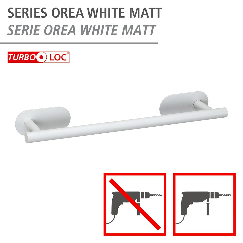 Håndklestang rustfritt stål hvit matt 40 cm Turbo-Loc® Orea - WENKO bakside
