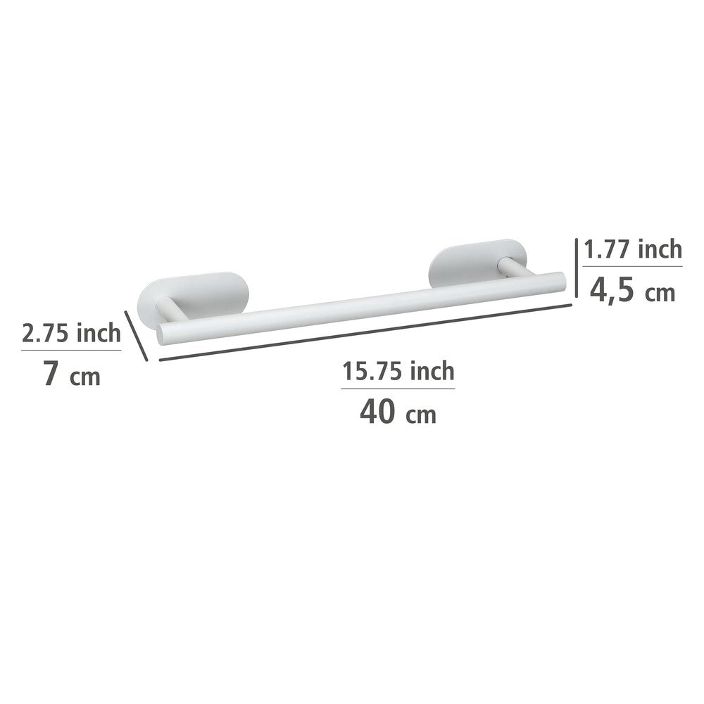 Montert håndklestang rustfritt stål hvit matt 40 cm Turbo-Loc® Orea - WENKO på bad