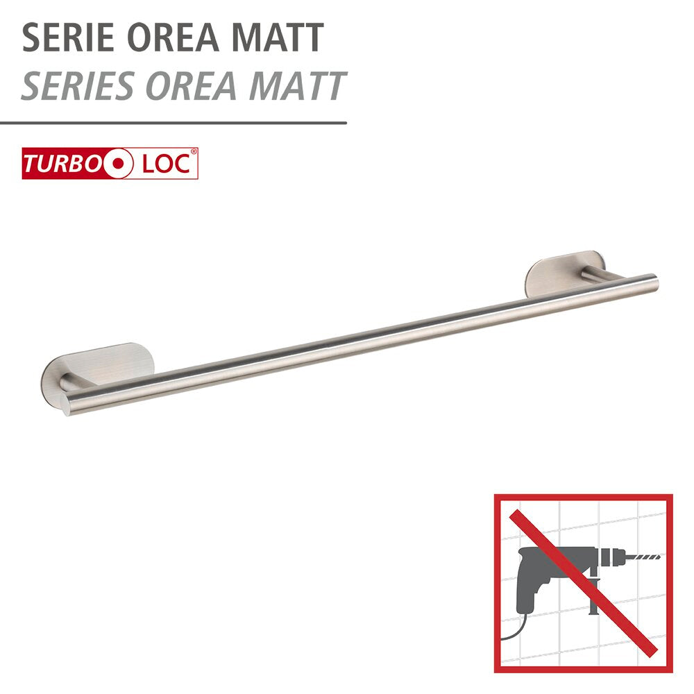 Håndklestang rustfritt stål matt Orea Uno uten boring bakside