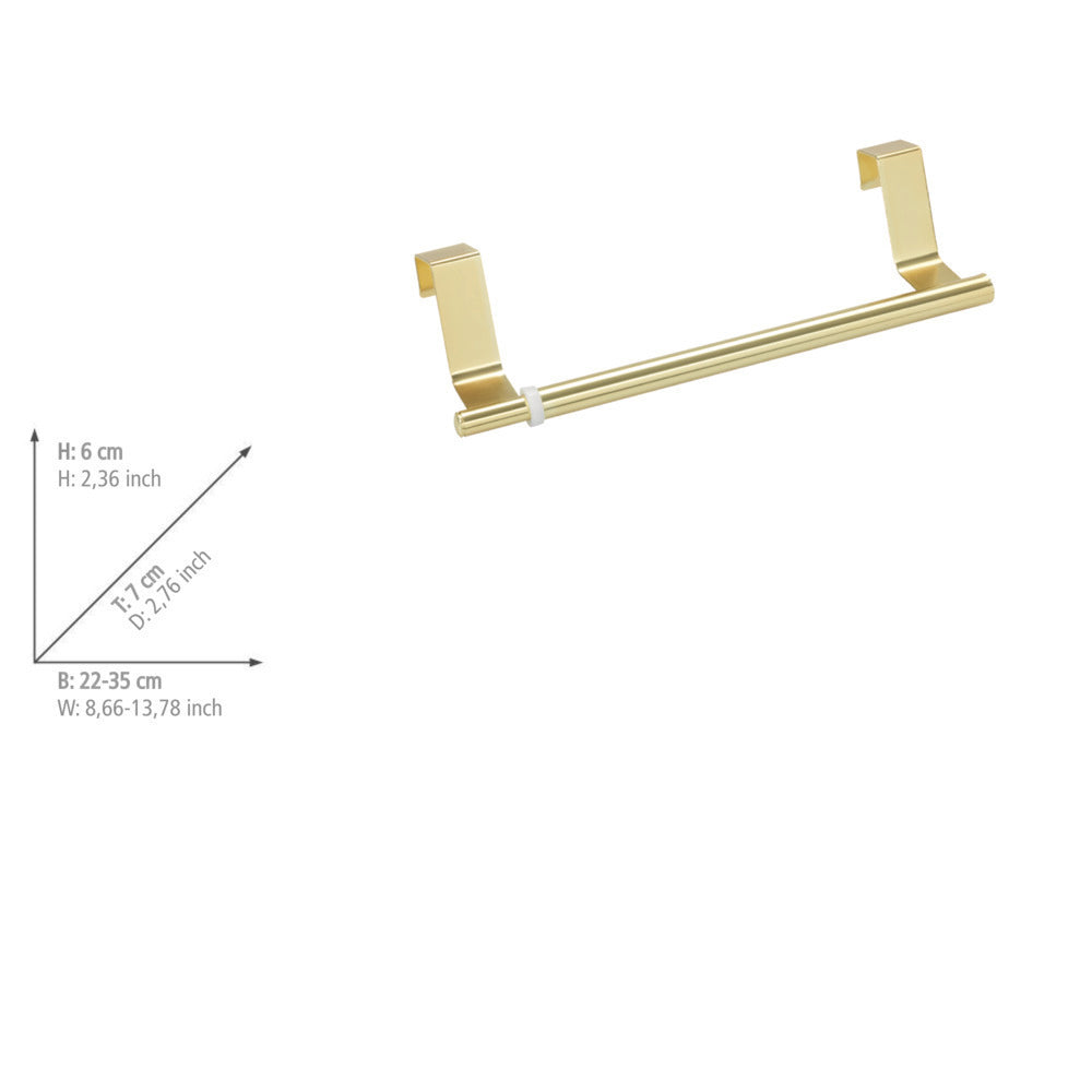 Håndklestang teleskop for dør gull rustfritt stål 22-35 cm - Wenko komplett sett