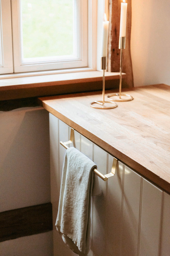 Håndklestang teleskop for dør gull rustfritt stål 22-35 cm - Wenko justerbar lengde