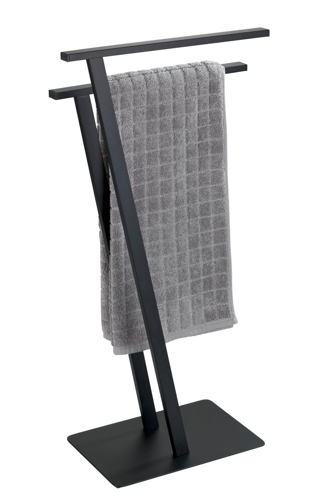Detalj av håndklestativ gulvstående svart matt metall - Wenko