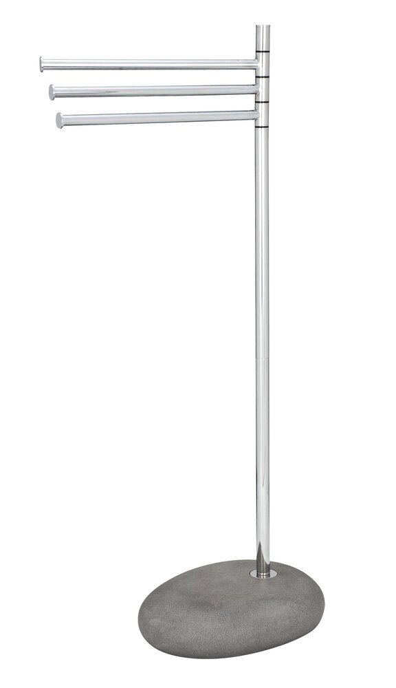 Håndklestativ Pebble Stone Grey med 3 armer grå forfra