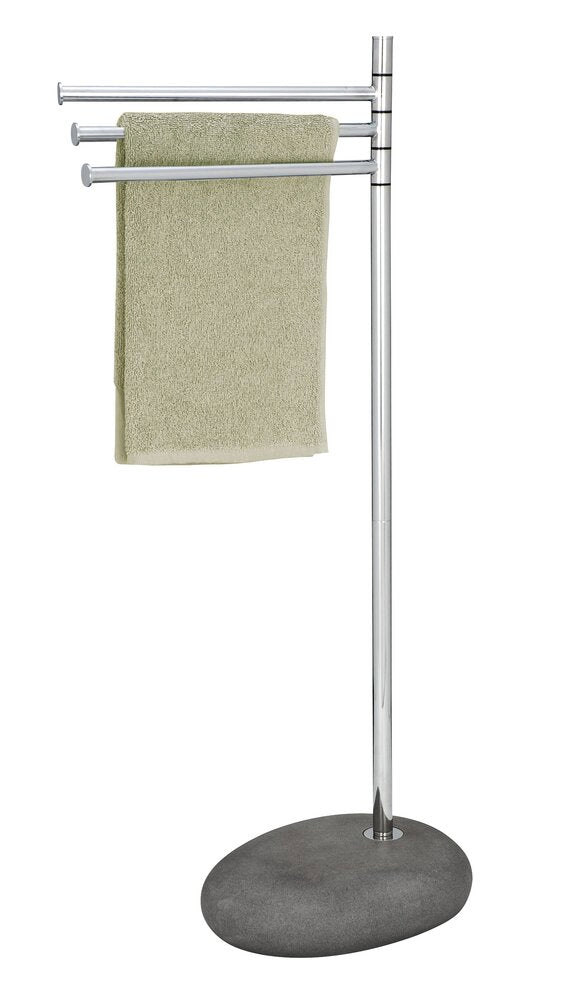 Håndklestativ Pebble Stone Grey med 3 armer grå sett fra siden