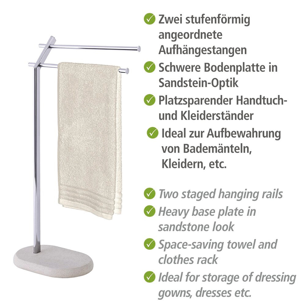 Håndklestativ Puro beige med sandsteinfot - Wenko bakside
