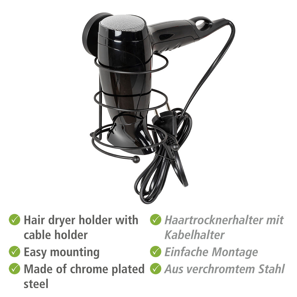 Detalj av Hårfønereholder Milazzo svart Vacuum-Loc®