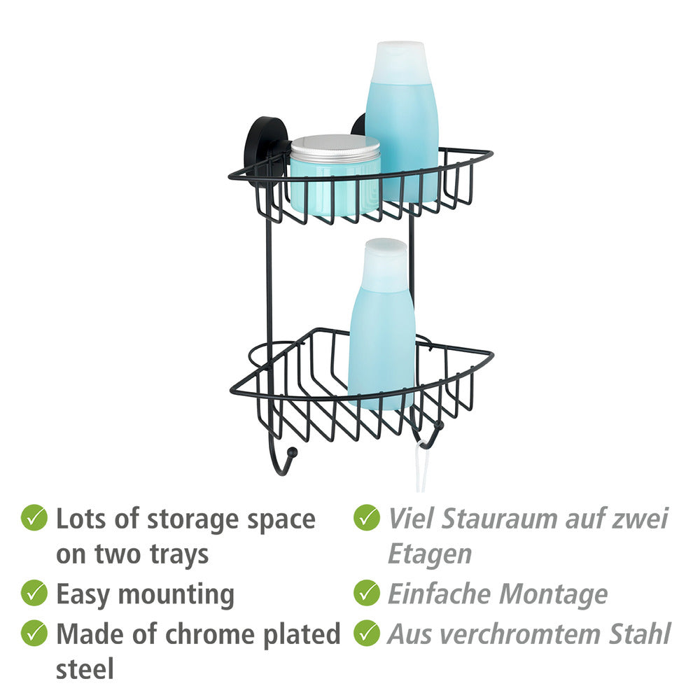 Detalj av Hjørnehylle 2 etasjer Bari svart Vacuum-Loc®