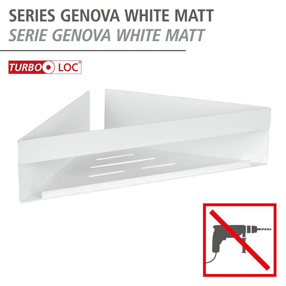 Hjørnehylle bad hvit matt Turbo-Loc® Genova bakside