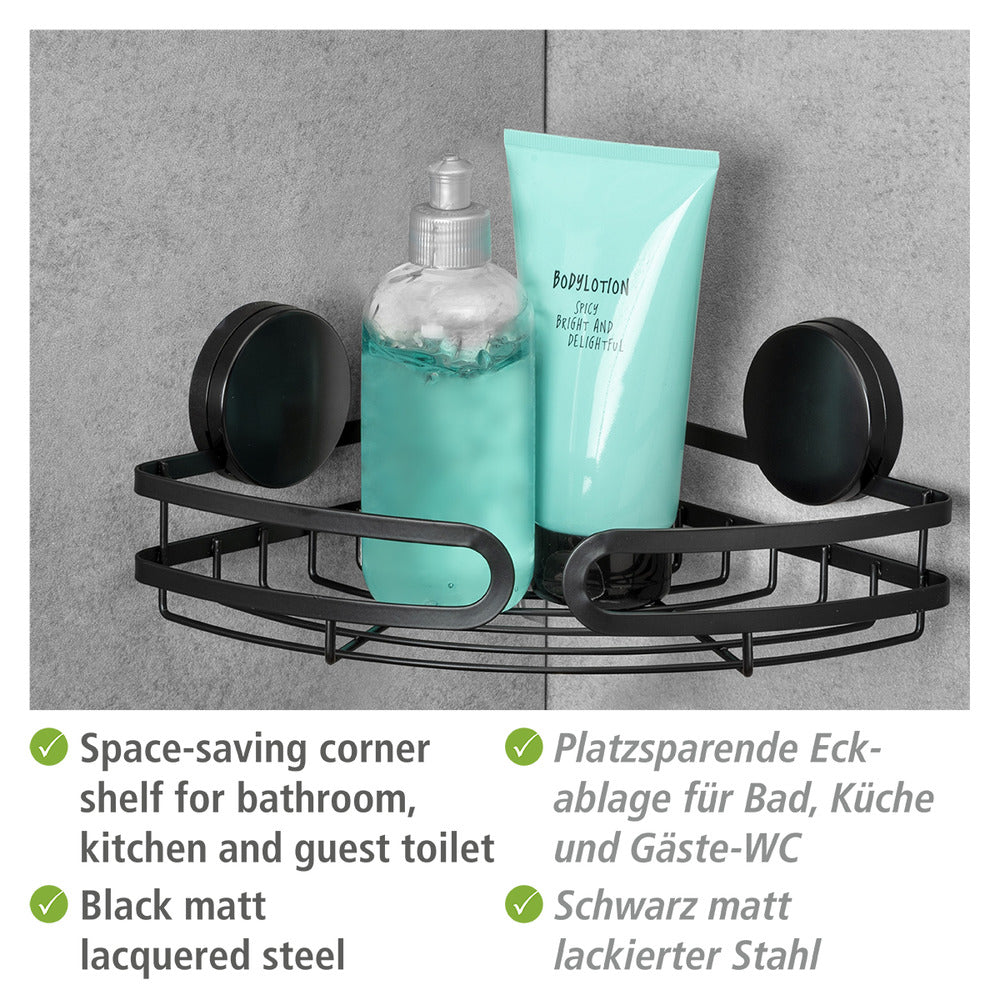 Detaljbilde av Hjørnehylle bad Static-Loc® Plus Pavia svart metall