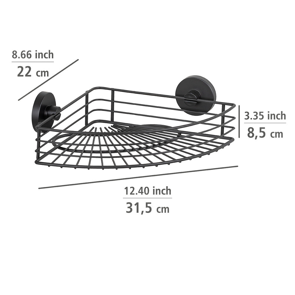 Hjørnehylle Vacuum-Loc® Bari svart metall nærbilde