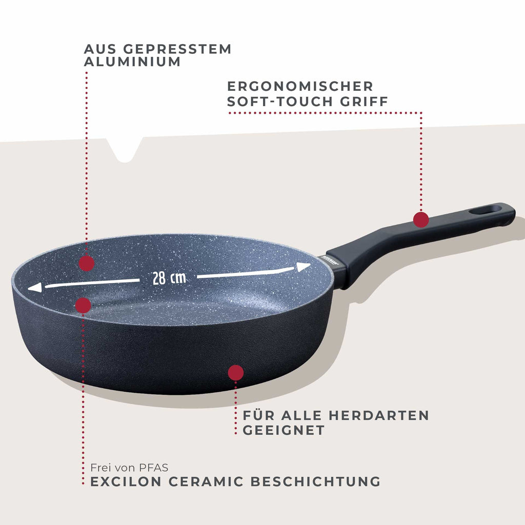 Detalj av keramisk belegg på Høykantpanne keramikk non-stick Ø28 cm Cosmo - Fackelmann