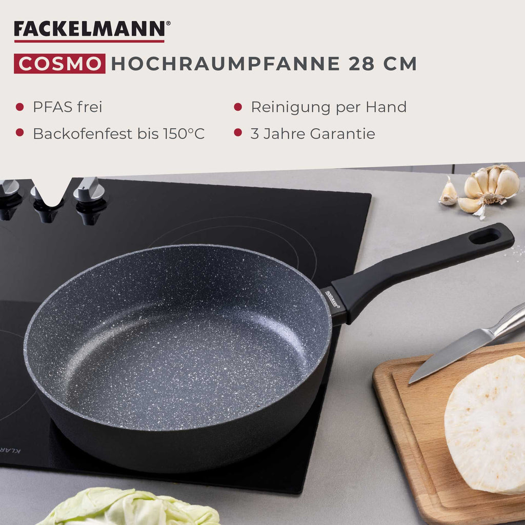 Nærbilde av Soft-Touch håndtak på Høykantpanne keramikk non-stick Ø28 cm Cosmo - Fackelmann