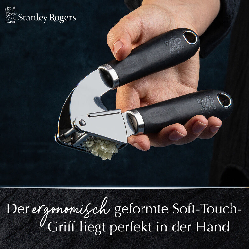 Bruk av Hvitløkspresse 19 cm rustfritt stål soft-touch - Stanley Rogers med hvitløk