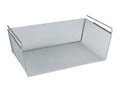 Hyllekurv metall L 49×18×28 cm sølvfarget for ekstra oppbevaring forfra