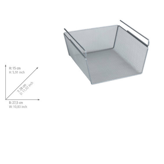 Montert Hyllekurv metall M 28×15×27,5 cm sølvfarget - Wenko