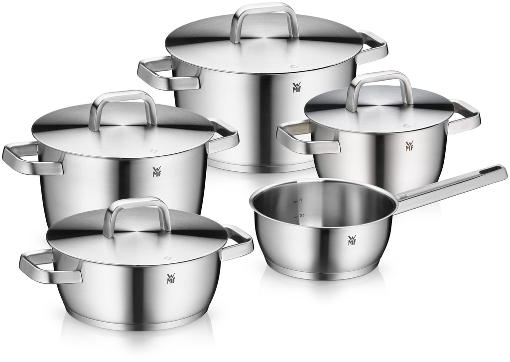 Iconic grytesett 5-delt rustfritt stål induksjon WMF forfra