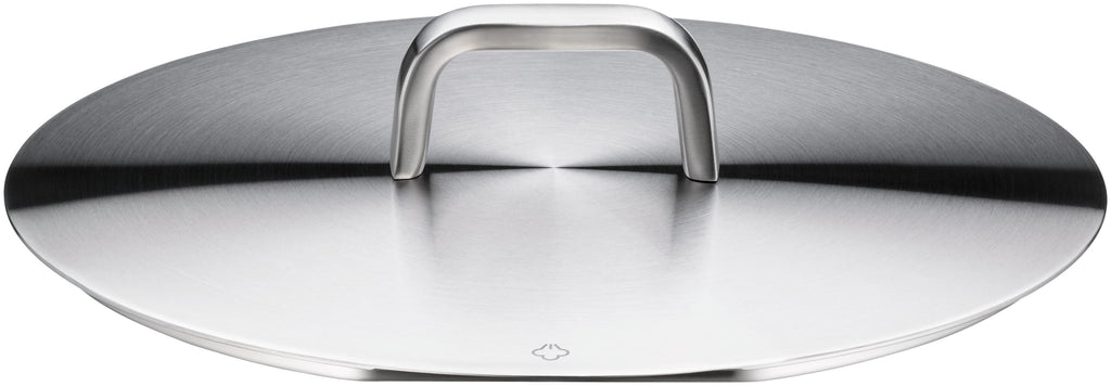 Iconic lokk rustfritt stål 28 cm Cromargan WMF detalj av varmeavvisende grep
